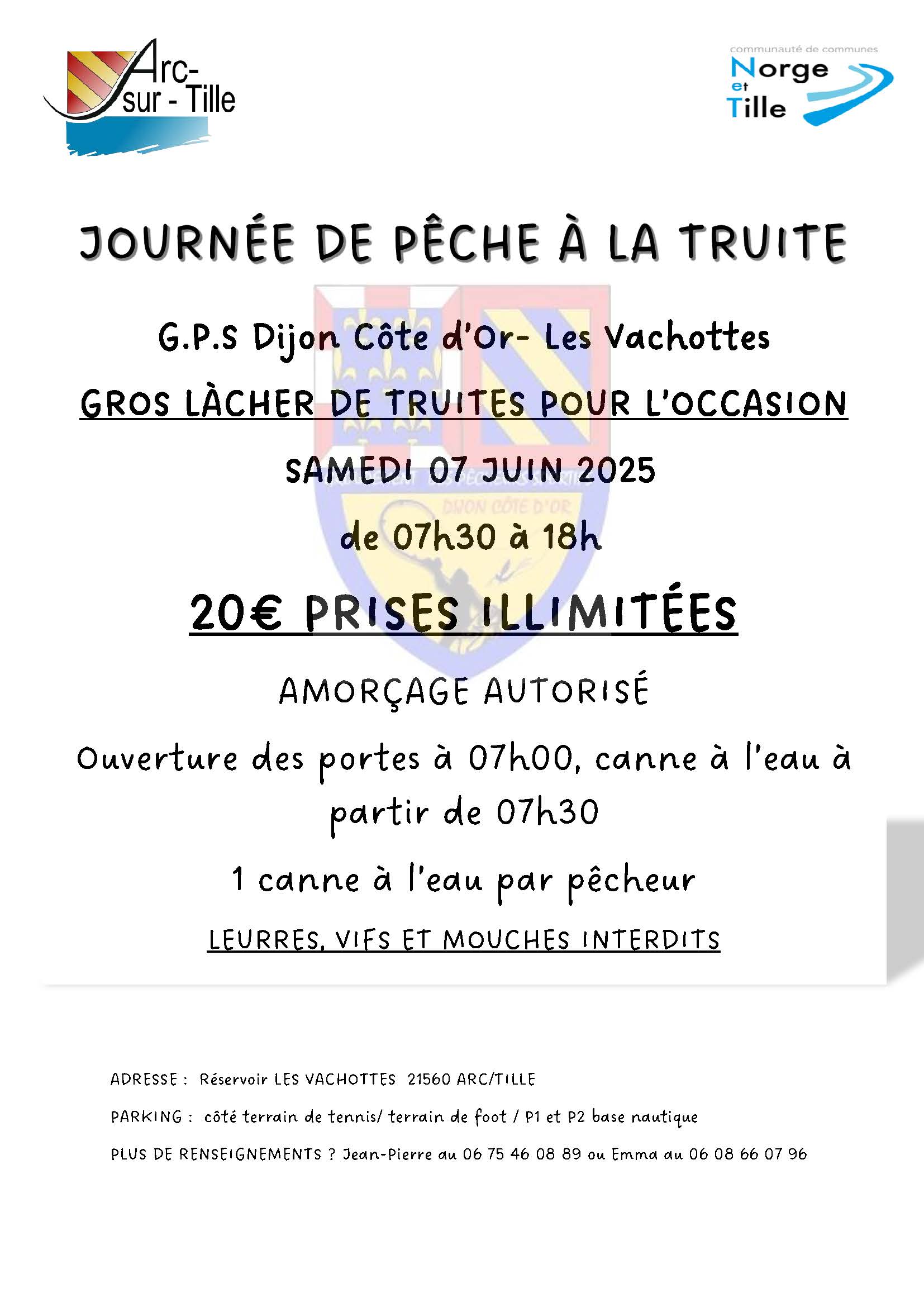 Affiche Journée de pêche à la truite samedi 7 juin 2025 à Arc-sur-Tille