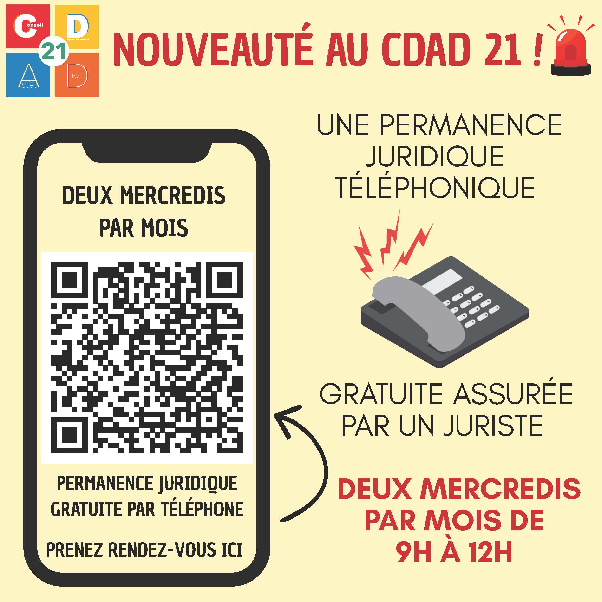 Visuel permanence juridique téléphonique