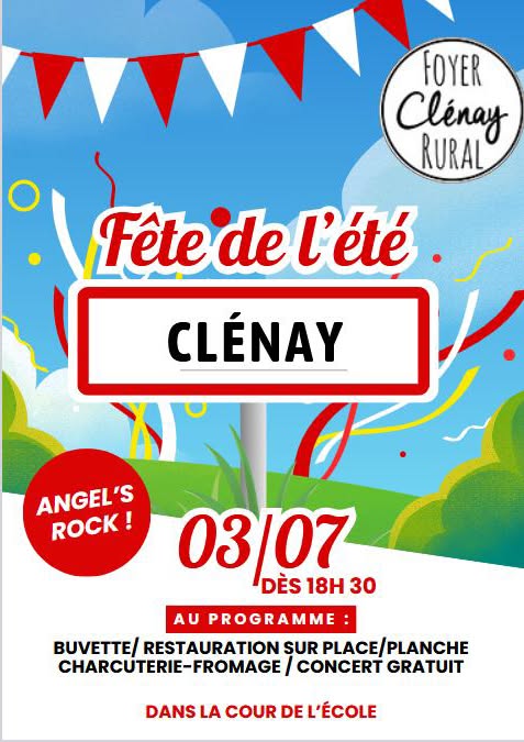 Affiche Fête de l'été vendredi 3 juillet 2026 à partir de 18h30 à Clénay